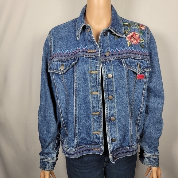 Together Vintage Jean Jacket with Embroidery Size Small - Picture 1 of 13